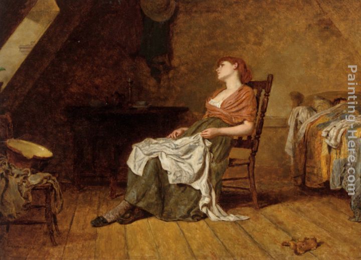 Far Away Thoughts painting - Frank Holl Far Away Thoughts art painting
